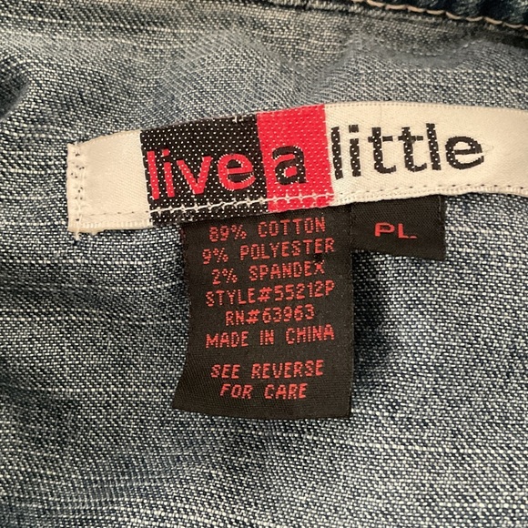 Live a Little Dark Blue Jean Jacket - Picture 4 of 4